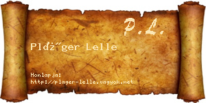 Pláger Lelle névjegykártya